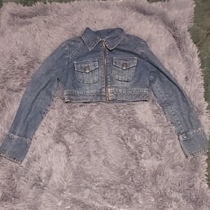 Miss Lili Cropped Blue Jean Jacket